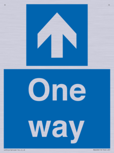 One way with up directional arrow